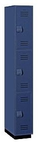 Solid Plastic Lockers - Triple Tier - Heavy Duty - Quick Ship